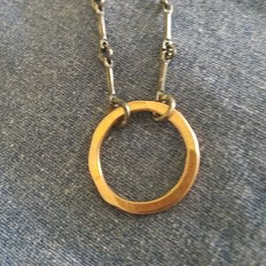 Sterling Silver and Rose Gold Circle Necklace